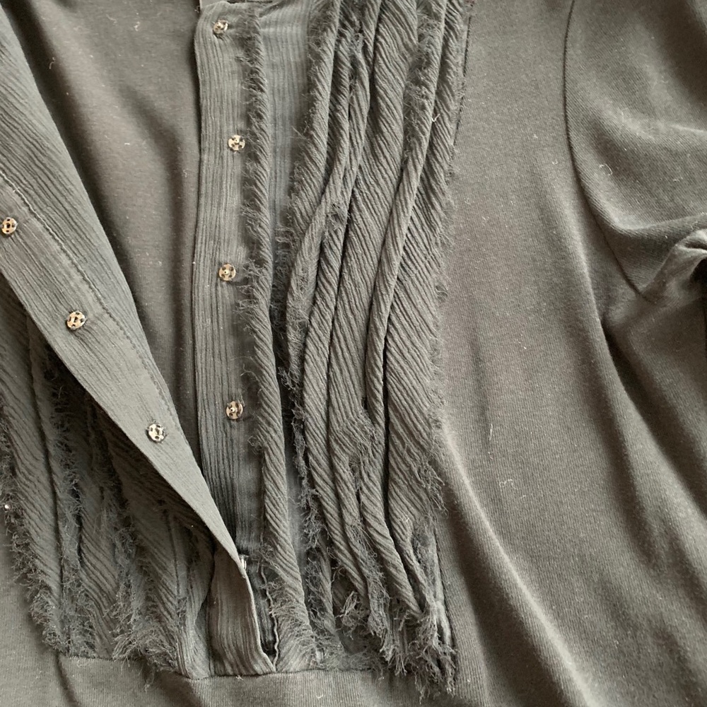 BANANA REPUBLIC BLACK SNAP SHIRT SIZE SMALL - Picture 9 of 15